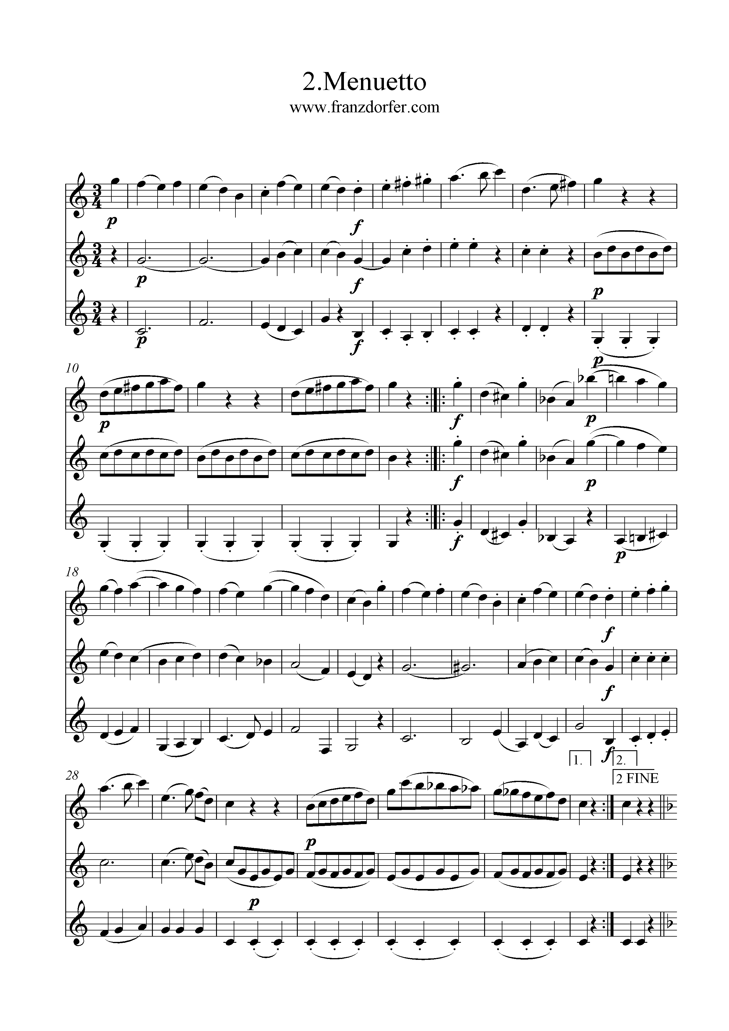 Mozart Divertimento Nr. 1 KV439a 2 Menuetto